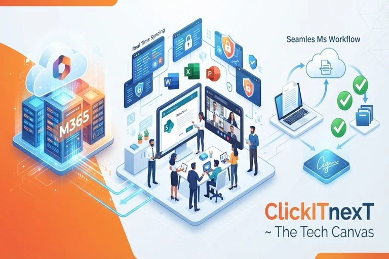 Modern workplace digital transformation utilizing Microsoft 365 for secure, collaborative, and paperless business operations